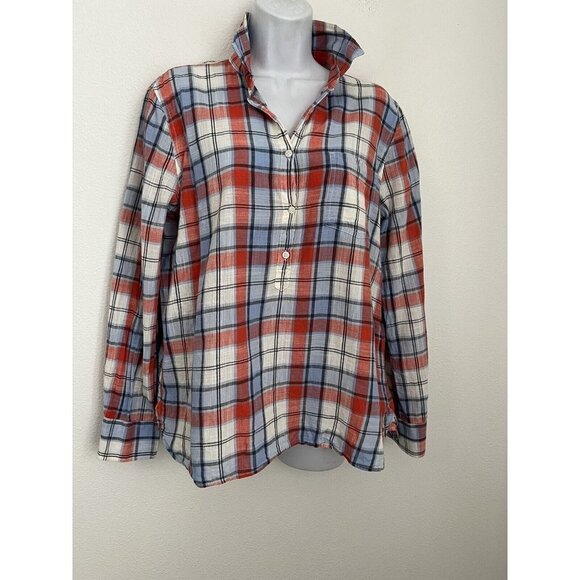 JCREW FACTORY Plaid Tunic Size Medium Multicolored Lightweight Pullover - Picture 1 of 9